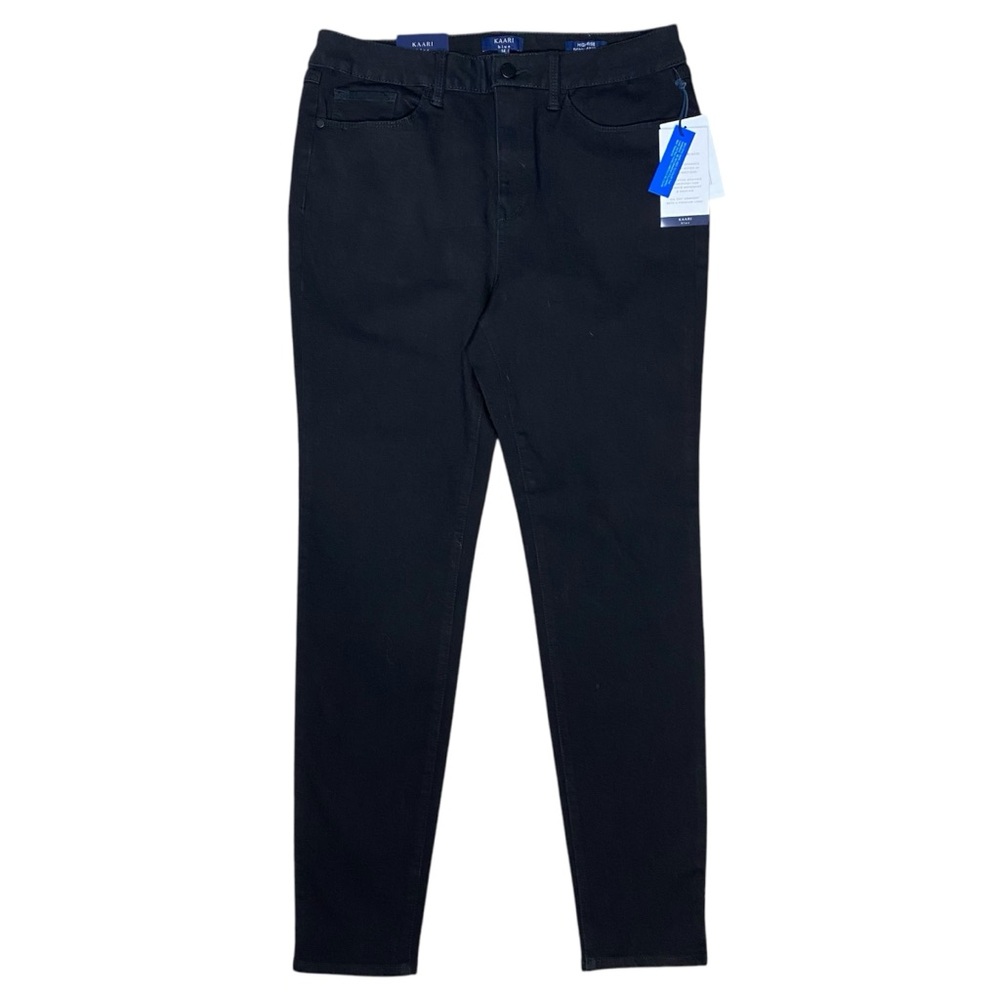 NWT KAARI Womens High Rise Skinny Black Ankle Jeans Shaping Comfort Stretch 12